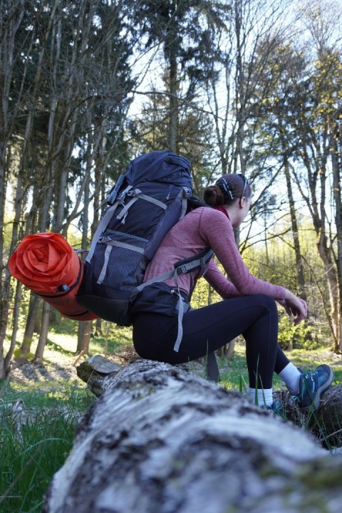 Plecak Turystyczny do Wędrówek Damski Męski Niebieski Pojemny KUBISPORT 75L