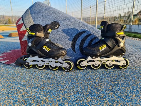 Rolki Damskie Męskie Czarne Kauczukowe Solidne z Hamulcem KUBISPORT roz. 40