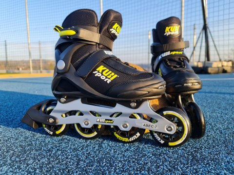 Rolki Damskie Męskie Czarne Kauczukowe Solidne z Hamulcem KUBISPORT roz. 41