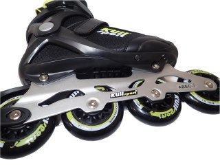 Rolki Damskie Męskie Czarne Kauczukowe Solidne z Hamulcem KUBISPORT roz. 43