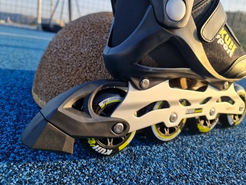 Rolki Damskie Męskie Czarne Kauczukowe Solidne z Hamulcem KUBISPORT roz. 46