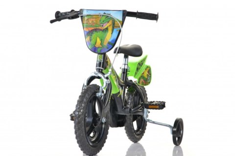Rowerek Rower Dziecięcy dla Dzieci Chłopca z Bocznymi Kółkami DINO 12"