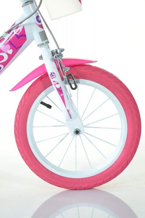 Rowerek Rower Dziecięcy dla Dzieci Dziewczynki z Bocznymi Kółkami DINO 16"