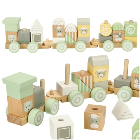 Pociąg kolejka drewniana LULILO Vico pastelowy