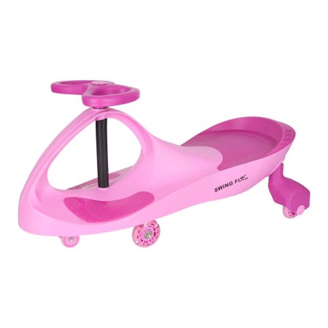 Jeździk grawitacyjny LED Swing Fix S3 świecące koła różowy