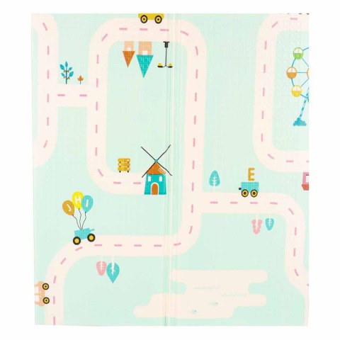 Mata edukacyjna piankowa dwustronna składana pandy ulica 180 x 200cm