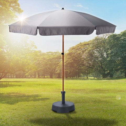 Parasol Ogrodowy Regulowany 200 cm AMBIANCE Szary z Pokrowcem