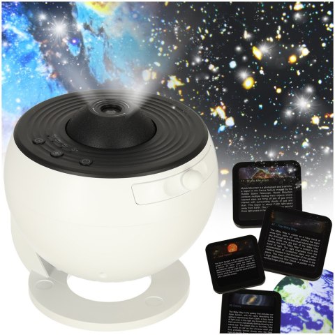 Projektor gwiazd nieba lampka nocna LED USB planetarium planety 12 dysków 360° timer