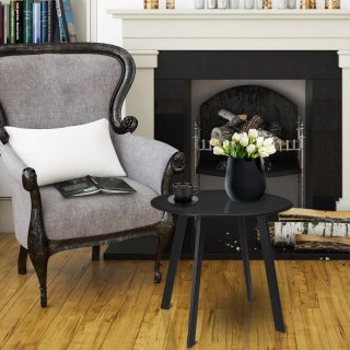 Stolik Balkonowy Kawowy Metalowy Szary Okrągły Zewnętrzny 50 x 45 cm