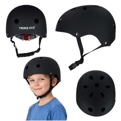 Kask rowerowy dla dziecka Trike Fix dziecięcy regulowany LED S 48-54cm czarny