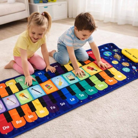 Mata do tańczenia dla dzieci interaktywna muzyczna 8 instrumentów 10 melodii