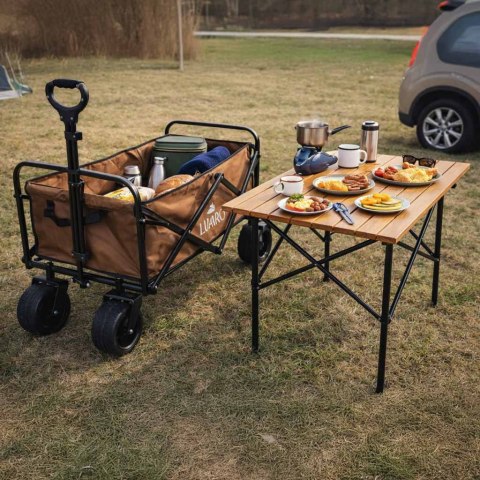 Wózek transportowy LUARO plażowy składany ze stolikiem 2w1