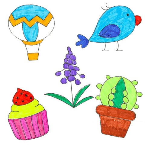 Zabawka interaktywna edukacyjna robot nauka rysowania fiszki mazaki pomarańczowy