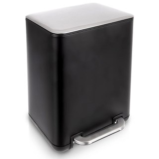 Duży Kosz na Śmieci 20 L Czarny Stalowy z Pedałem ORION Seria Black
