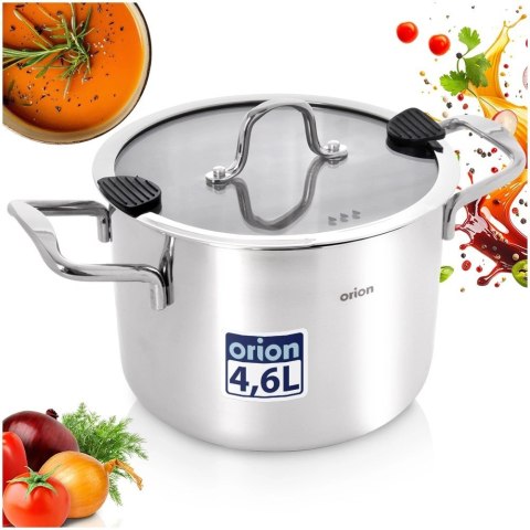 Garnek Stalowy 4,6 L Venice System Odcedzania Indukcja 20 cm ORION