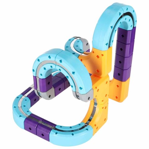 Klocki magnetyczne konstrukcyjne tor wyścigowy auta 54 elementy