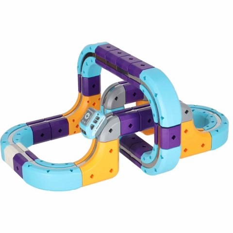 Klocki magnetyczne konstrukcyjne tor wyścigowy auto 87 elementów