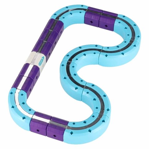 Klocki magnetyczne konstrukcyjne tor wyścigowy auto 87 elementów