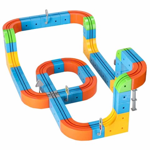 Klocki magnetyczne konstrukcyjne tor wyścigowy pociągi 140 elementów