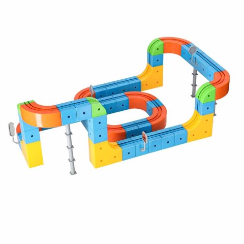 Klocki magnetyczne konstrukcyjne tor wyścigowy pociągi 140 elementów