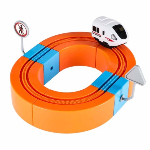 Klocki magnetyczne konstrukcyjne tor wyścigowy pociągi 65 elementów