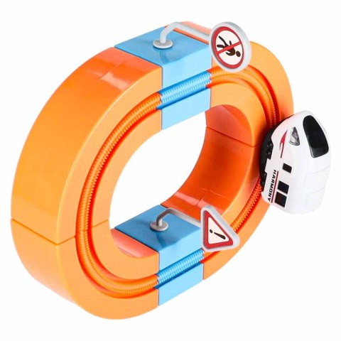 Klocki magnetyczne konstrukcyjne tor wyścigowy pociągi 65 elementów