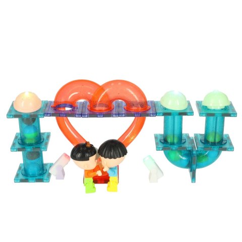 Klocki magnetyczne marble tor kulkowy świecący 202 elementy