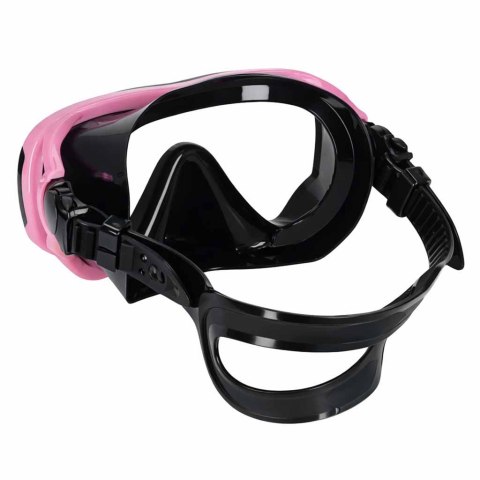 Maska do snurkowania okulary rurka fajka zestaw różowo-czarny