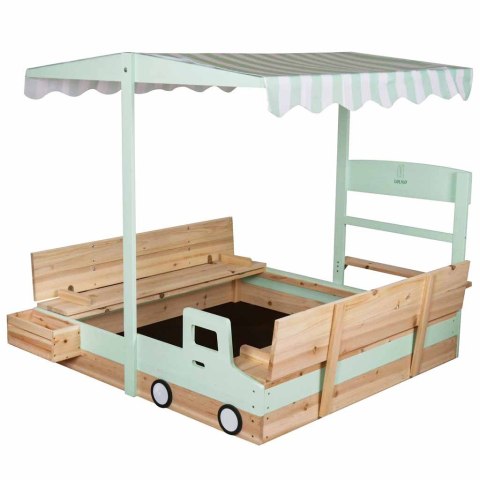 Piaskownica drewniana LULILO Vendo obracany daszek 360° zamykana ławki 120cm