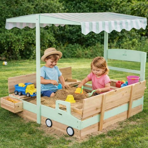 Piaskownica drewniana LULILO Vendo obracany daszek 360° zamykana ławki 120cm