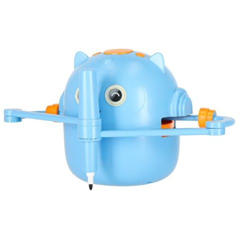 Zabawka interaktywna robot nauka rysowania fiszki kolorowe mazaki niebieski