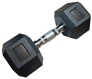 Hantla Jednoręczna Sześciokątna Gumowana Ciężarek Solidny KUBISPORT 12,5 kg