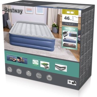 Materac BESTWAY Tritech Queen z Pompką Dwuosobowy Wysoki 203x152x46 cm