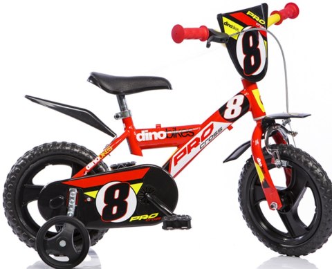 Rowerek Dziecięcy 12 Cali Czerwony Kółka Boczne Wolnobieg Dino Bikes