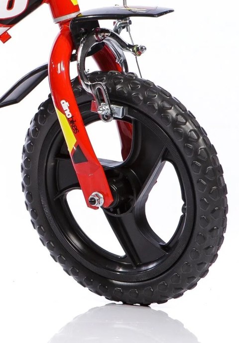 Rowerek Dziecięcy 12 Cali Czerwony Kółka Boczne Wolnobieg Dino Bikes