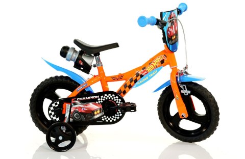 Rowerek Dziecięcy 12 Cali Hot Wheels Kółka Boczne Wolnobieg Dino Bikes