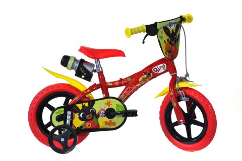 Rowerek Dziecięcy 12 Cali Królik Bing Kółka Boczne Wolnobieg Dino Bikes
