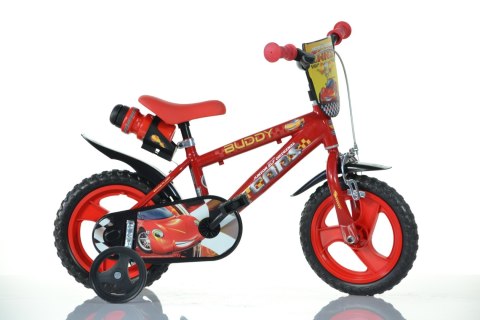 Rowerek Dziecięcy 12 Cali Zygzak McQueen Cars Auta Kółka Boczne Dino Bikes