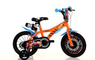 Rowerek Dziecięcy 14 Cali Hot Wheels Pomarańczowy Hamulec Dino Bikes