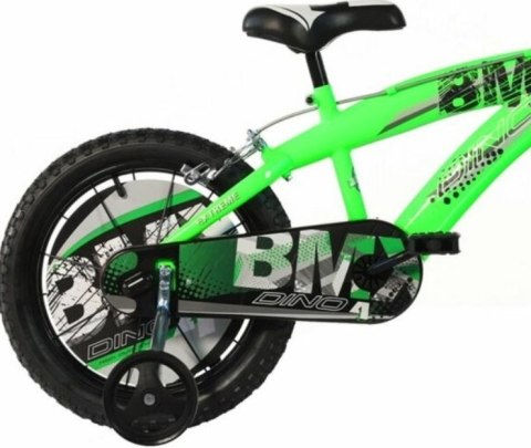 Rowerek Dziecięcy 16 Cali BMX Czarny Kółka Boczne Hamulec Dino Bikes