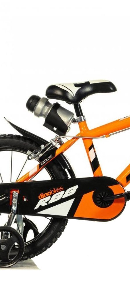 Rowerek Dziecięcy 16 Cali Pomarańczowy Kółka Boczne Hamulec Dino Bikes