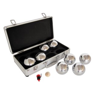 Gra W Boules Petanque Zestaw MASTER 8 Bul Chromowanych Walizka Aluminiowa