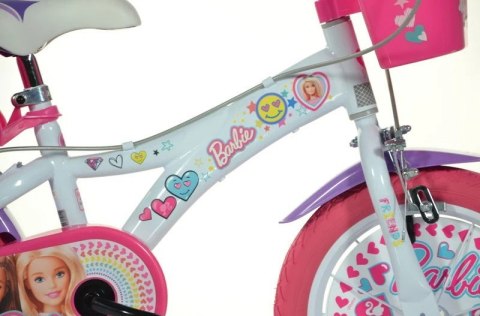 Rowerek Dziecięcy 16 Cali Barbie Dla Dziewczynki Koszyk Fotelik Dino Bikes