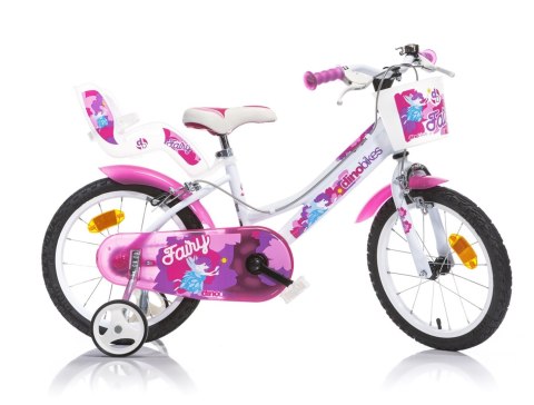 Rowerek Dziecięcy 16 Cali Fairy Dla Dziewczynki Koszyk Fotelik Dino Bikes