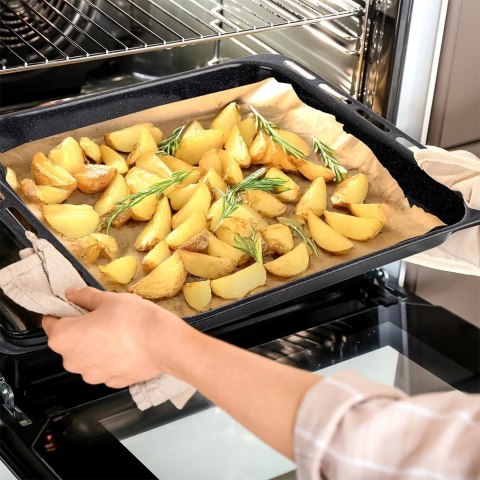 Blacha do Pieczenia Prostokątna Emaliowana Głęboka ORION 44,5 x 36 x 5 cm