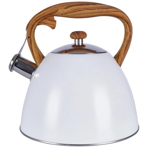 Czajnik z Gwizdkiem Nierdzewny Dekoracyjny Stalowy Biały ORION 3 L