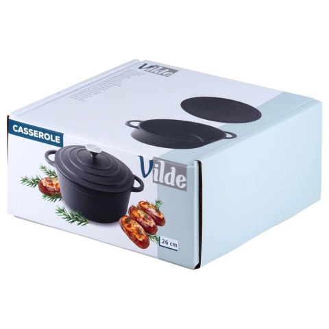 Garnek Żeliwny Solidny Gaz Indukcja Solidny Uniwersalny VILDE 33x26x12 cm