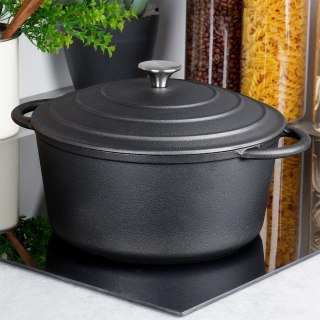 Garnek z Pokrywką Żeliwny Gaz Indukcja Solidny VILDE 26 cm 5 L