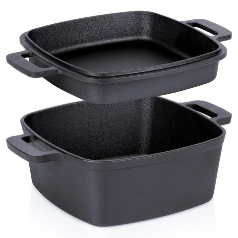 Garnek z pokrywką żeliwny 2w1 CAST LINE 25 cm 4,5 l / 1,8 l