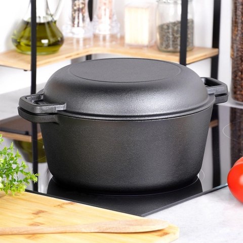 Garnek z pokrywką żeliwny 2w1 CAST LINE 26 cm 4,5 l / 1,6 l